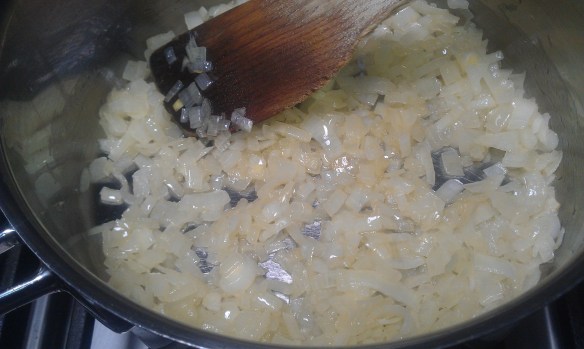 Very slowly heated onion.